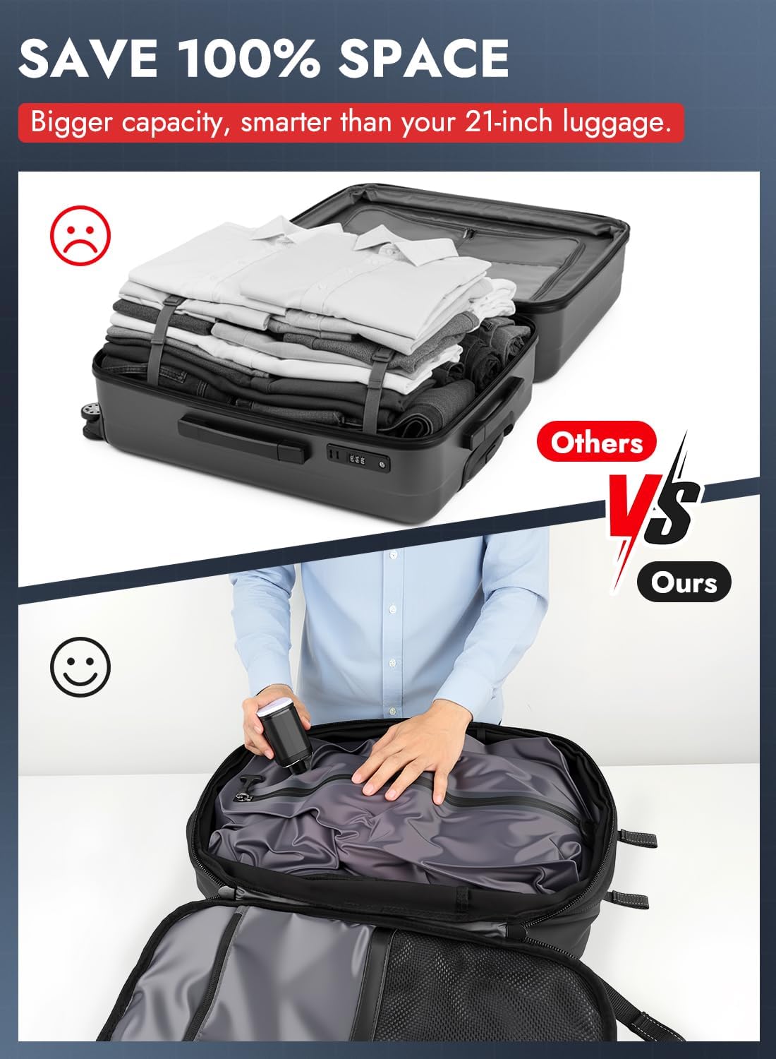 Travel Vacuum Backpack with Pump