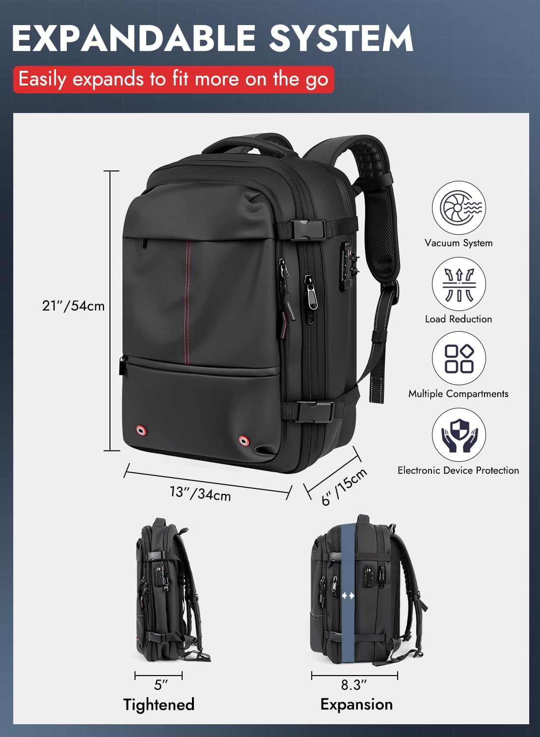Travel Vacuum Backpack with Pump